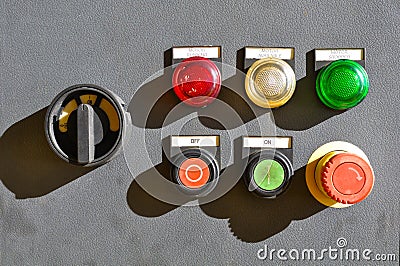 Industrial electrical switch panel Stock Photo