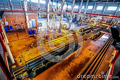 Industrial equipment at the factory in production hall Stock Photo