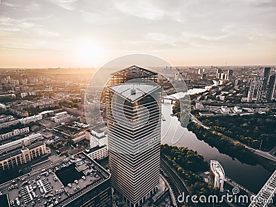 Industrial evening Moscow summer view Stock Photo