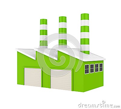 Industrial Factory Building Isolated Stock Photo