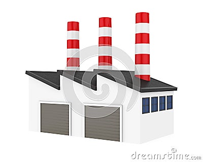 Industrial Factory Building Isolated Stock Photo