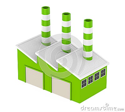 Industrial Factory Building Isolated Stock Photo