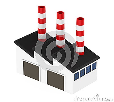 Industrial Factory Building Isolated Stock Photo