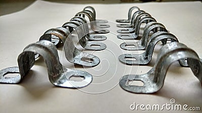 An industrial fixture clips or clamps. Stock Photo