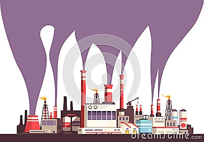 Industrial Flat Background Vector Illustration