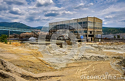 Industrial flotation building in copper mine in Bor, Serbia Editorial Stock Photo