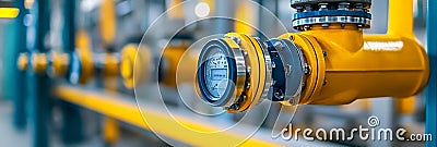 Industrial Flow Meter System Precise measurement efficient flow control industrial automation process monitoring pipeline Stock Photo