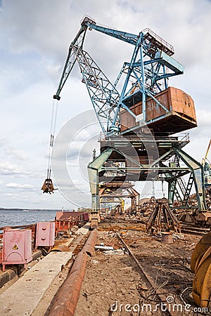 Industrial grabber the crane Stock Photo