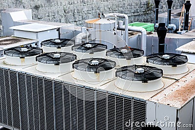 Industrial Heating Ventilation and Air Conditioning Recuperator Stock Photo