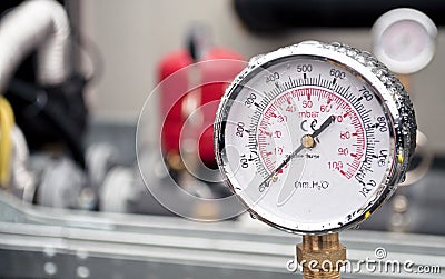 Industrial hydraulic barometer Stock Photo