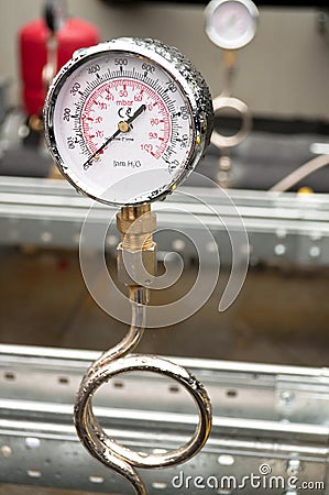 Industrial hydraulic barometer Stock Photo