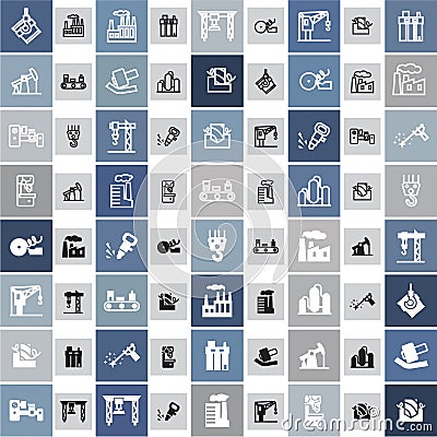 Industrial icons set Vector Illustration