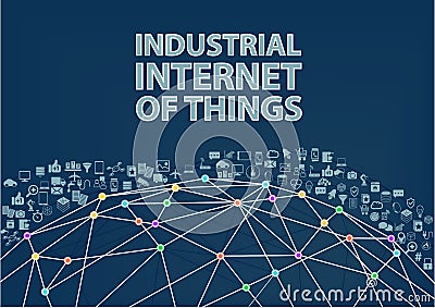 Industrial internet of things illustration background. Vector Illustration