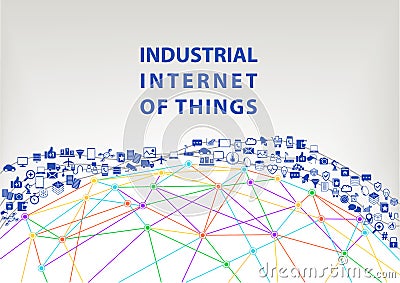 Industrial internet of things illustration background. World wide web concept Vector Illustration