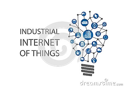 Industrial internet of things (industry 4. 0) illustration. Vector Illustration