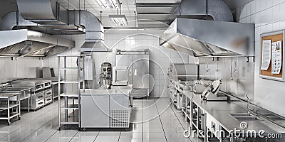 Industrial kitchen. Restaurant kitchen Cartoon Illustration