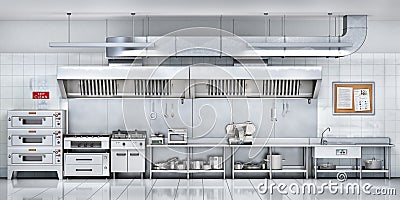 Industrial kitchen. Restaurant kitchen Cartoon Illustration