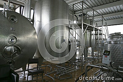 Industrial liquid storage tanks Stock Photo