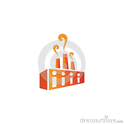 Industrial logo illustration factory with simple color vector design Vector Illustration