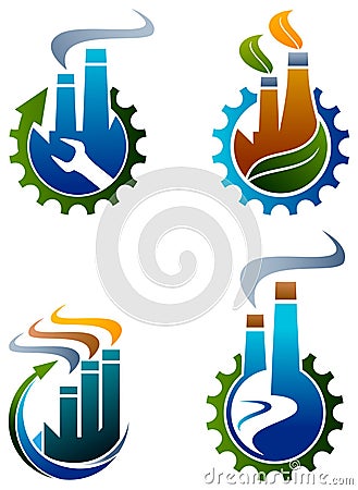 Industrial logo set Vector Illustration