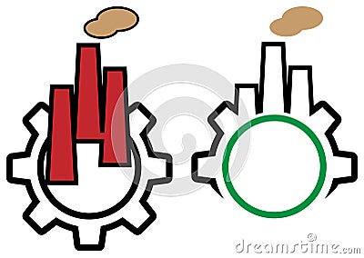 Industrial logo set Vector Illustration