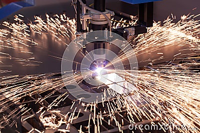 Industrial machine for plasma cutting Stock Photo