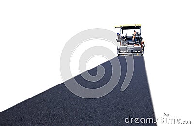 Industrial machine pouring asphalt Stock Photo