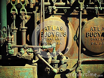 Retro Industrial machinery/ early 1900`s Editorial Stock Photo