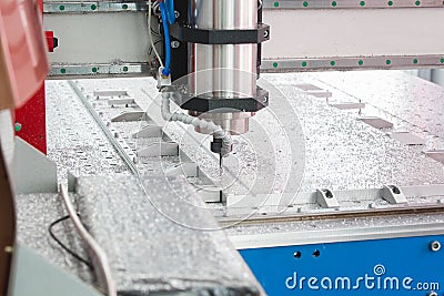 Industrial machinery on production factory of CNC machine lathes Stock Photo