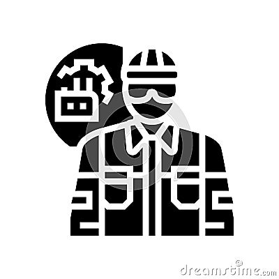 industrial mechanic repair worker glyph icon vector illustration Vector Illustration