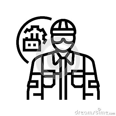 industrial mechanic repair worker line icon vector illustration Vector Illustration