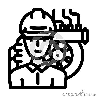 industrial mechanic repair worker line icon vector illustration Vector Illustration