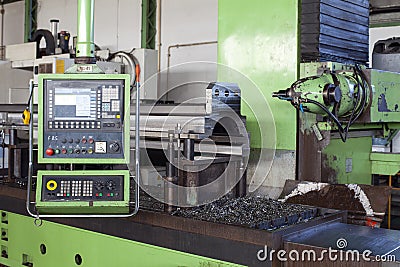 Industrial mechanical lathe, manufacturing of industrial Stock Photo