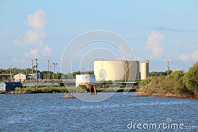 Industrial Oil Tanks Stock Photo