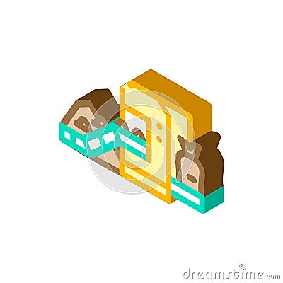 industrial packaging of compost isometric icon vector illustration Vector Illustration