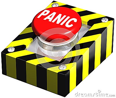 Industrial Panic button Cartoon Illustration