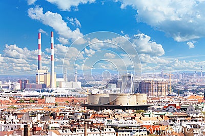 Industrial part of Vienna cityscape Stock Photo