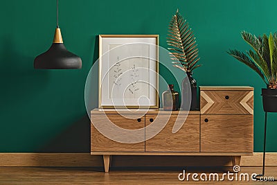 Stylish dark green interior Stock Photo