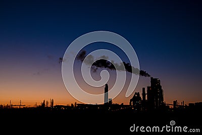 Industrial plant on the sunset Stock Photo