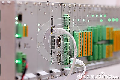 Industrial PLC based modular controller system Stock Photo