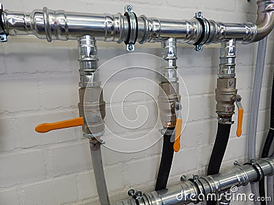 Industrial plumbing pipes Stock Photo