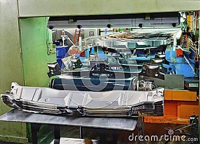 Industrial press for sheet metal stamping Stock Photo