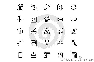 Industrial Processes Vector Line Icons 3 Stock Photo