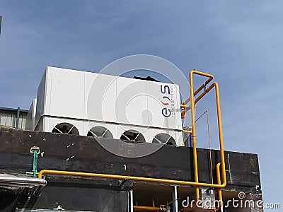 Refrigeration equipment in construction site Editorial Stock Photo