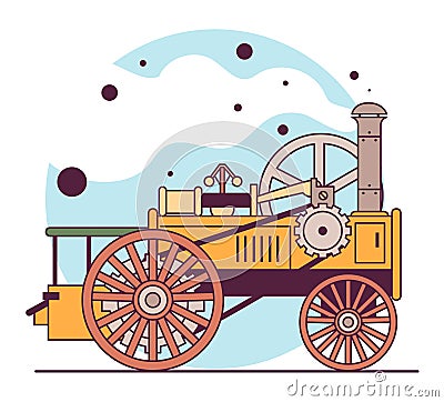 Industrial Revolution history, transition to new manufacturing processes Vector Illustration