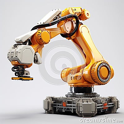 Industrial Robot In Action Photorealistic 3d Rendering With Precisionism Stock Photo