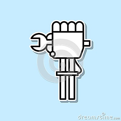 Industrial robot artificial intelligence sticker icon. Simple thin line, outline vector of Artifical intelligence icons for ui and Stock Photo