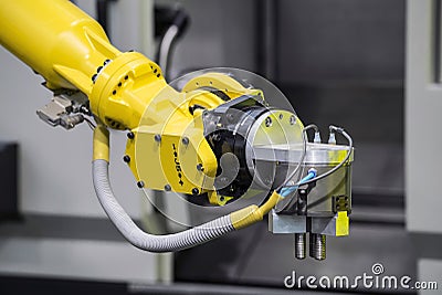 Industrial robot machine Stock Photo