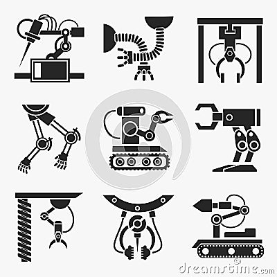 Industrial robot set Vector Illustration