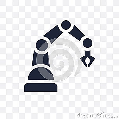 Industrial robot transparent icon. Industrial robot symbol design from Artificial Intellegence collection. Simple element vector Vector Illustration